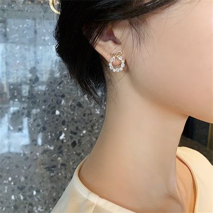Compact Bow Stud Earrings for Women