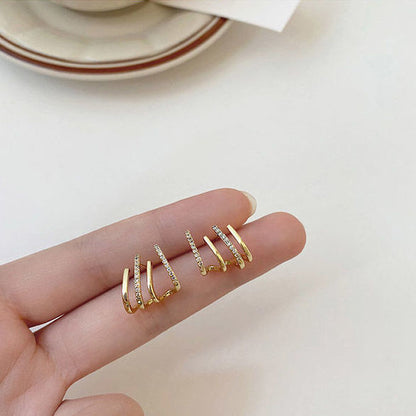 Minimal Geometric Stud Earrings for Women